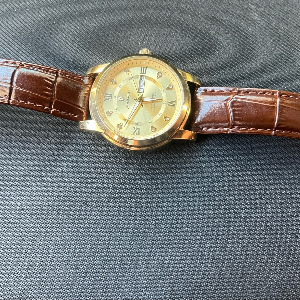 Gold and Brown Men's Watch
